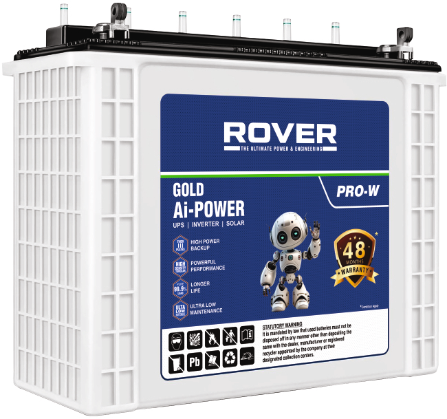 Gold Rover Batteries, Gold Battery, Ai-POWER, PRO-W Series, solar battery, inverter battery, UPS battery