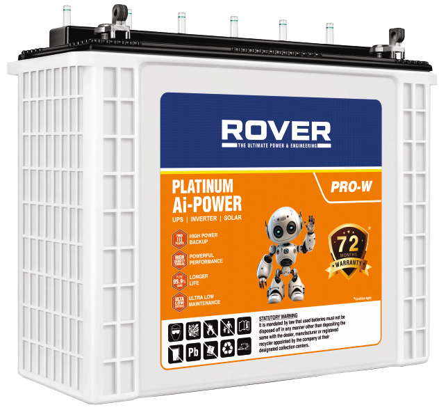 Platinum Rover Batteries, Platinum battery, Ai-POWER, PRO-W series, solar battery, UPS battery, inverter battery